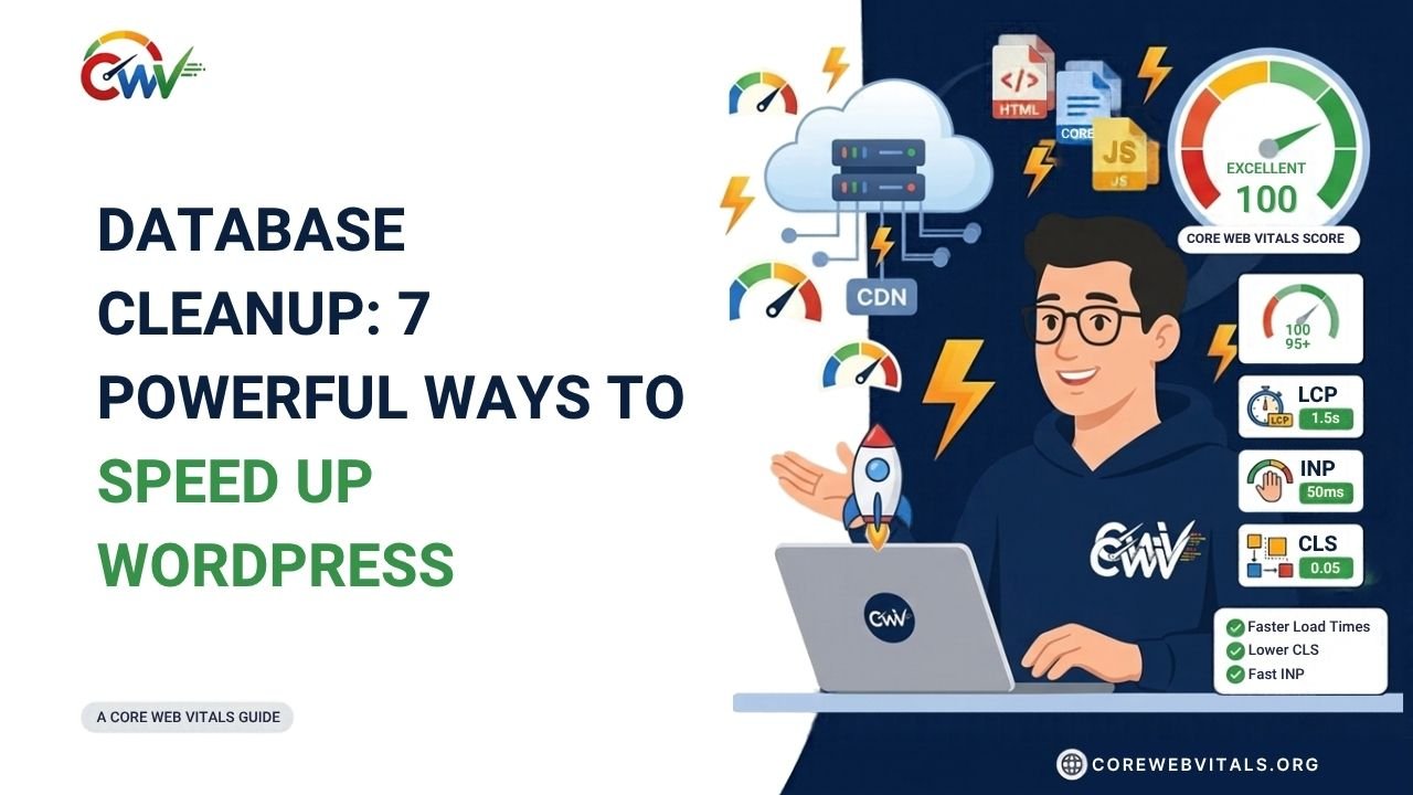 Database cleanup featuring 7 powerful ways to speed up WordPress by removing overhead, optimizing database tables, cleaning revisions, and improving website performance.